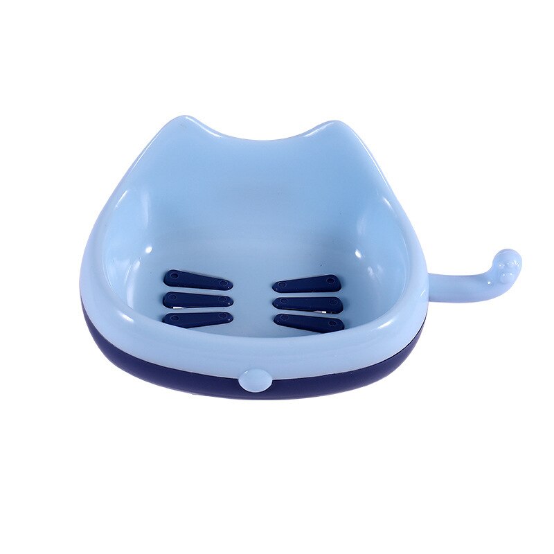 Kawaii – boîte murale de rangement pour porte-savon, porte-éponge, fait à la main, accessoires de salle de bains: blue