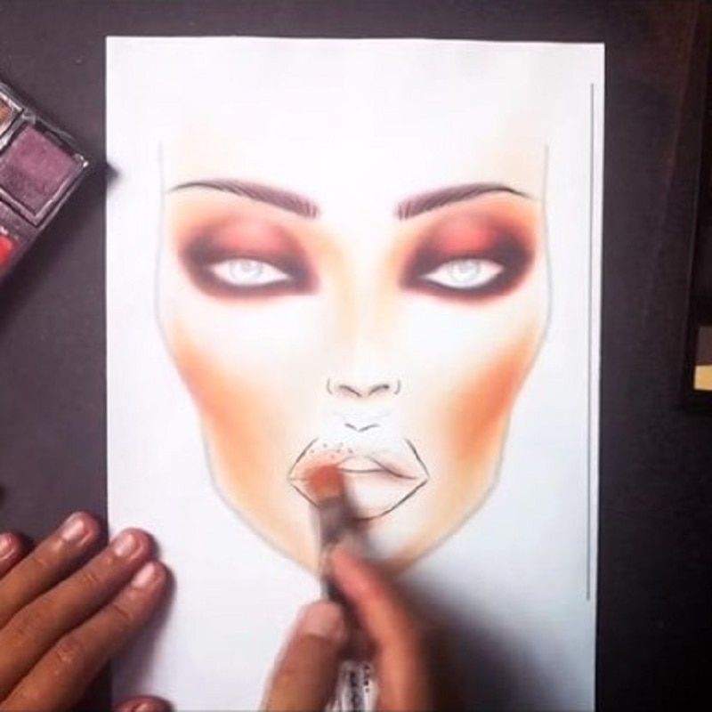 Papel A4 para maquillaje, gráficos de cara en blanco, belleza, maquillaje práctico, 30 hojas de papel