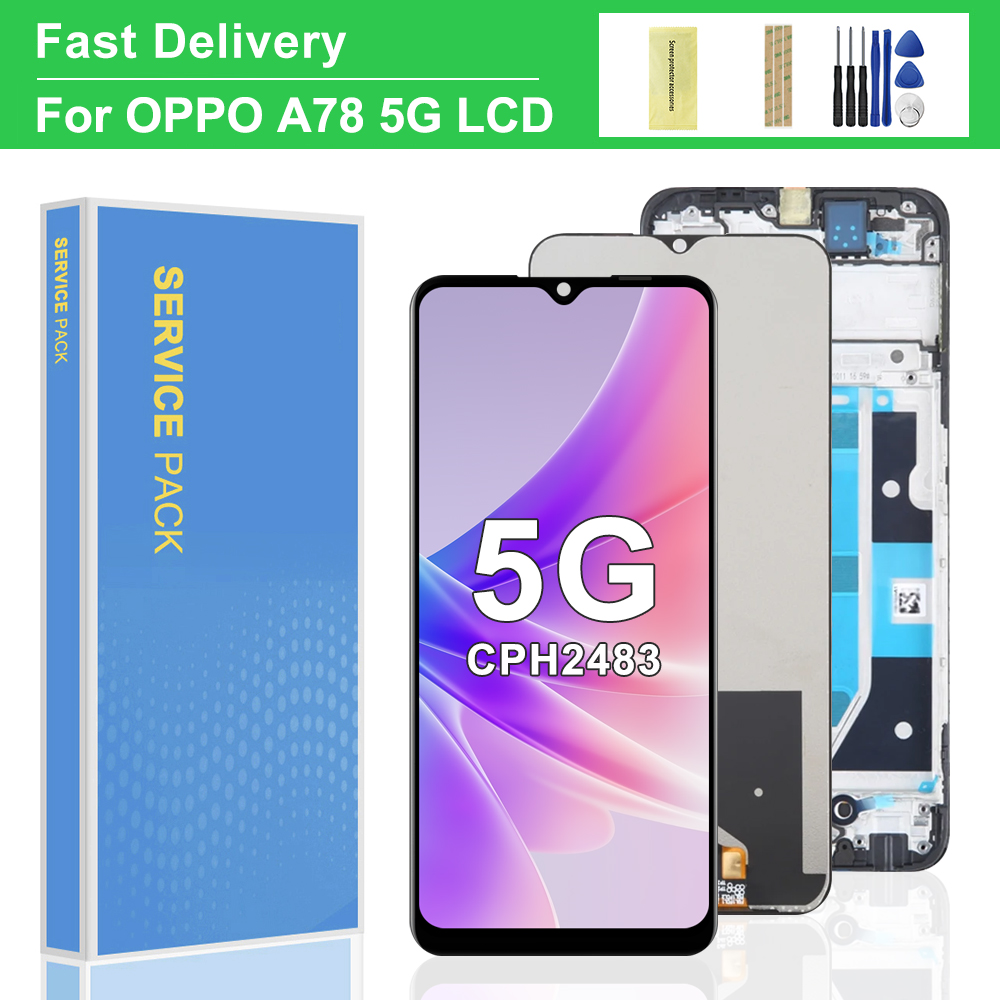 Pantalla LCD de 6,56 pulgadas para OPPO A78 5G con marco de pantalla táctil CPH2483 CPH2495 piezas de repuesto de Panel