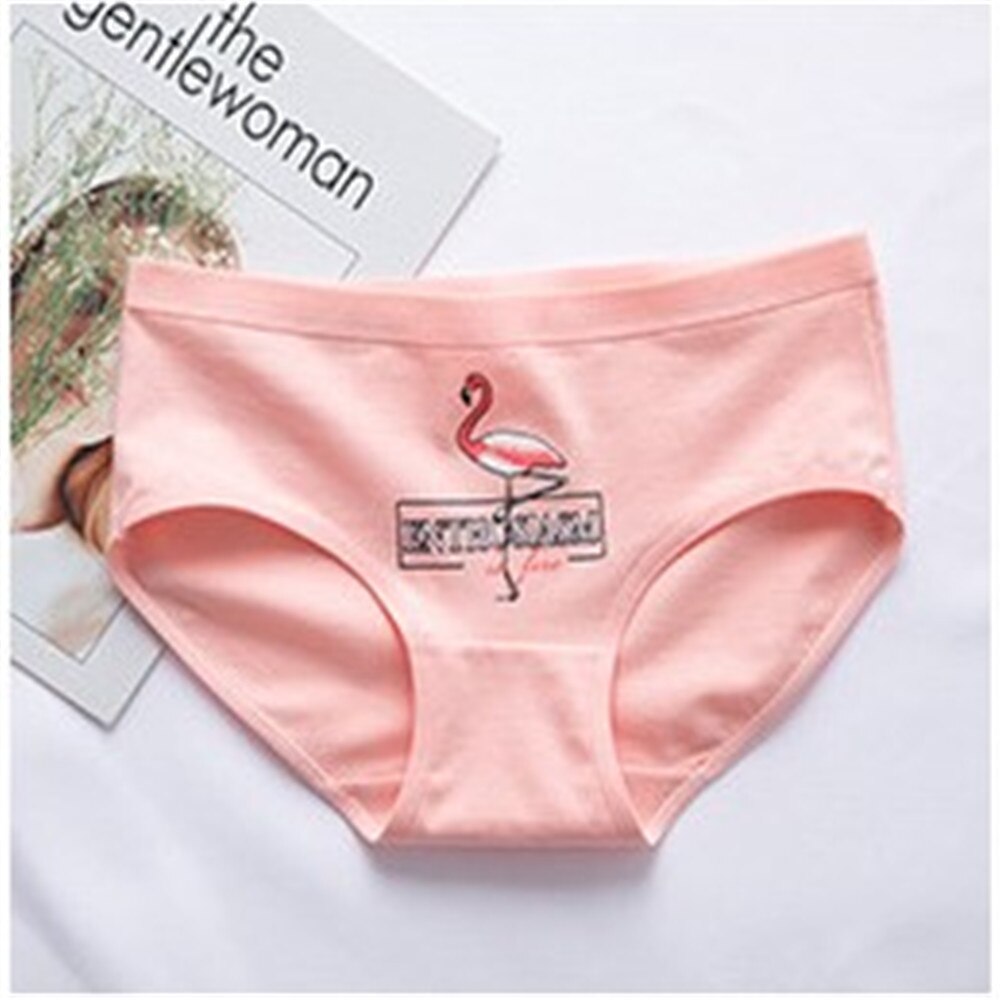 Girly Katoen Antibacteriële Dunne Ademend Medium Taille Groot Flamingo Ondergoed TC5030