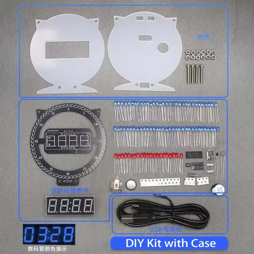 LED Fun Wecker DIY Elektronisches Lötset Digitales LED-Anzeigemodul ohne Autos: WHITE