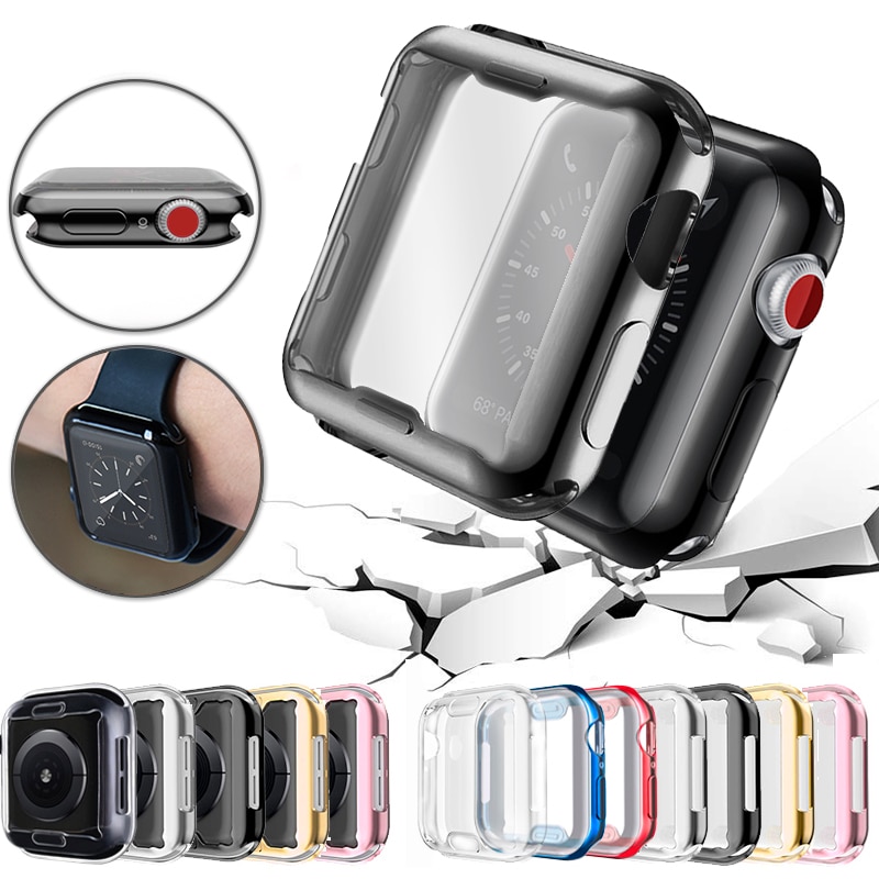 Slim watch 360 cover til apple watch case 5 4 3 2 1 42mm 38mm blød klar tpu skærmbeskytter til iwatch 5 44mm 40mm tilbehør