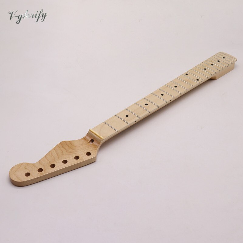 High gloss 6 string electric guitar neck natural color Canada maple wood 22 frets guitar neck with middle line on the back