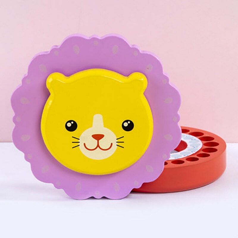 Babymelk Tanden Dozen Organisator Opbergdoos Van Tand Voor Een Cadeau Voor Jongen En Meisje Baby Tanden Souvenirs Doos lanugo Collectebus: Purple Lion Cute