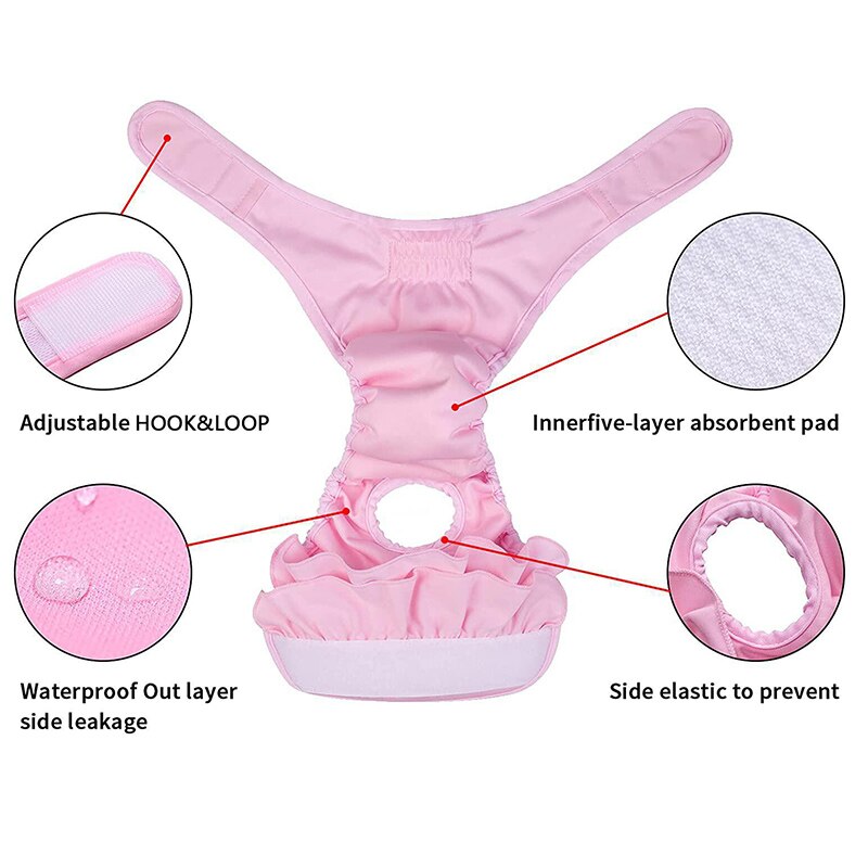 Reusable Female Pet Physiological Pants Washable Big Dog Sanitary Panties Diapers for Medium Large Dogs mascotas Supplies