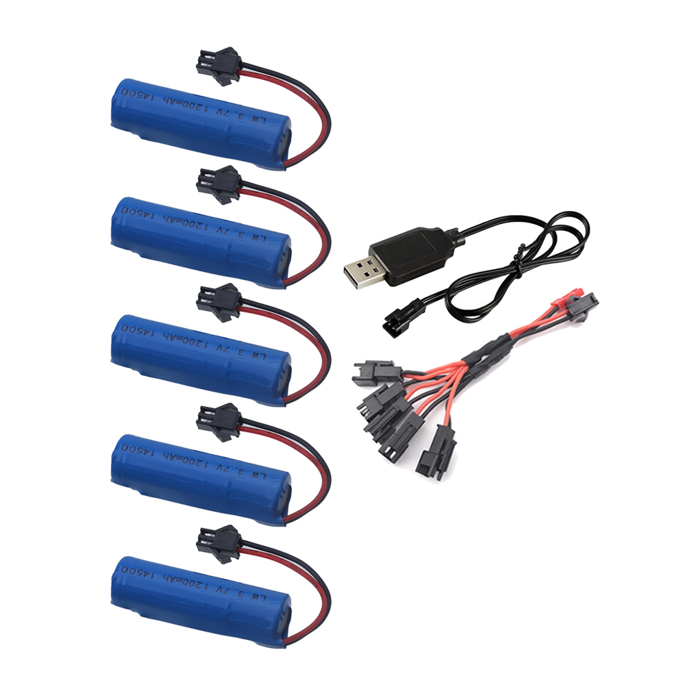 3.7V 1200mAh battery 14500 2S rechargeable battery for remote control toy helicopter train motorcycle 3.7v RC Stunt Car battery: other