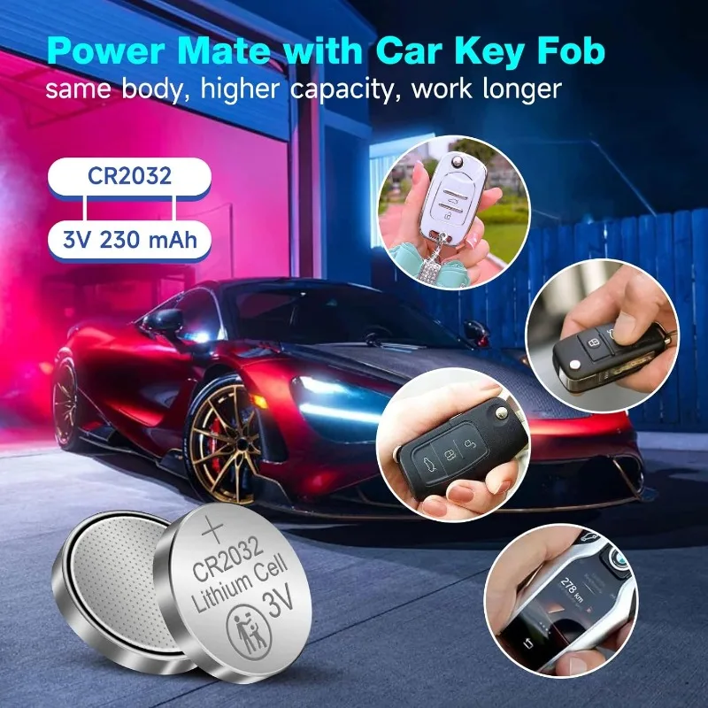 Bateria de célula tipo moeda de lítio cr2032 de 10-100 peças-bateria de botão de 3v para eletrônicos, remotos, balanças, dispositivos médicos (sem halógenos)