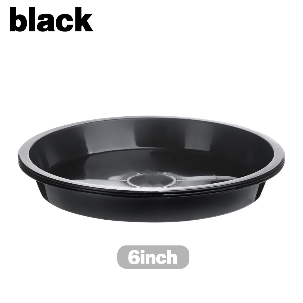 3Pcs Durable Kunststoff Pflanze Untertasse Heavy Duty Drip Trays Kunststoff Tray Untertassen Runde Blume Topf Indoor Outdoor Garten Zubehör: 6inch black