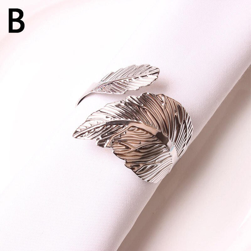 Anneau de serviette en plume créative, 1 pièce, porte-boucle, pour fête de mariage, maison, hôtel, décoration de Table: B