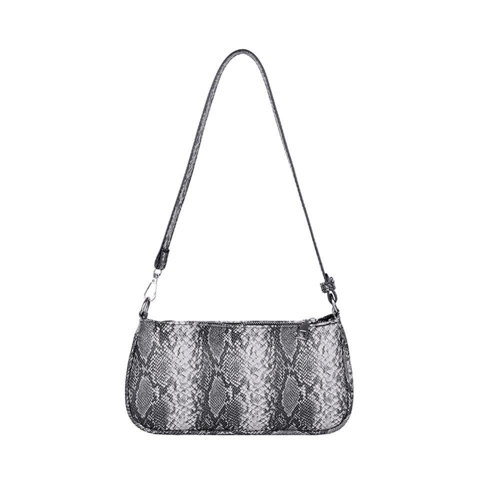 Retro DELL'UNITÀ di elaborazione di Cuoio Delle Donne di Spalla del Sacchetto di Leopardo Modello Animale Borsoni Viaggio Giornaliero Stampa Serpente Borsa Baguette Forma Borsa: Grey snake