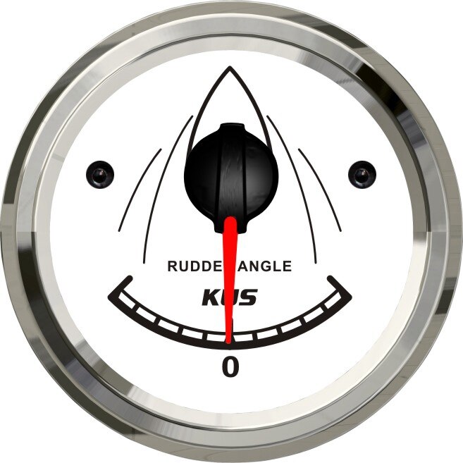 KUS 2" Boat Rudder Angle Indicator Gauge 0-190ohm Signal with KE41000 Marine Rudder Sensor: White