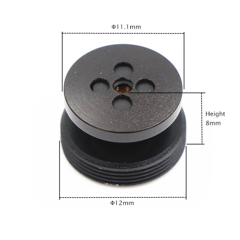 Lente de cámara CCTV de 3,7mm, lente de botón de montaje, 2,0 megapíxeles, 72 grados, MTV M12 x 0,5, aplicable a cámara de seguridad CCTV (con filtro IR)