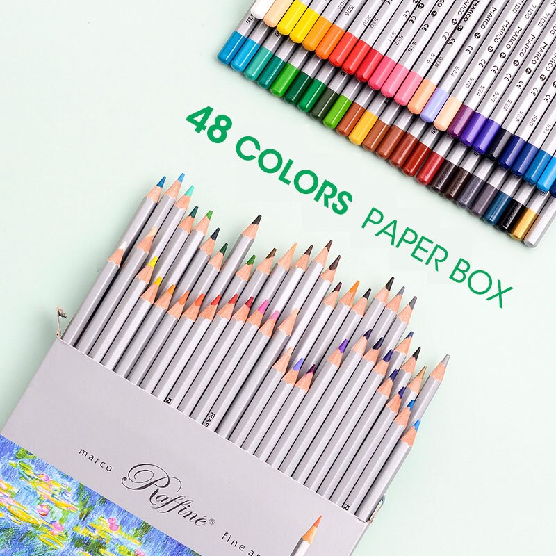 Marco 24/36/48/72 Colors Raffine Fine Artist Oil Color Pencil pack set Andstal for drawing Colour colored pencils 72 school: 48 Oil Colors