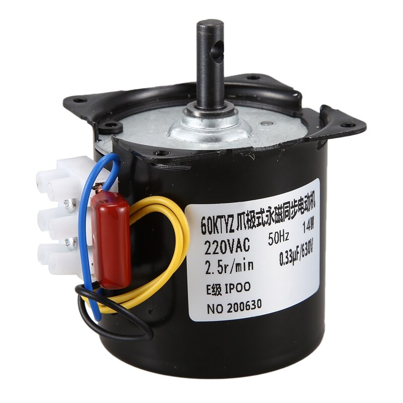 220V AC Synchronous Gear Motor 60KTYZ 60-KTYZ Permanent Magnet Synchronous Gear Motor 220V 2.5 Rpm: Default Title