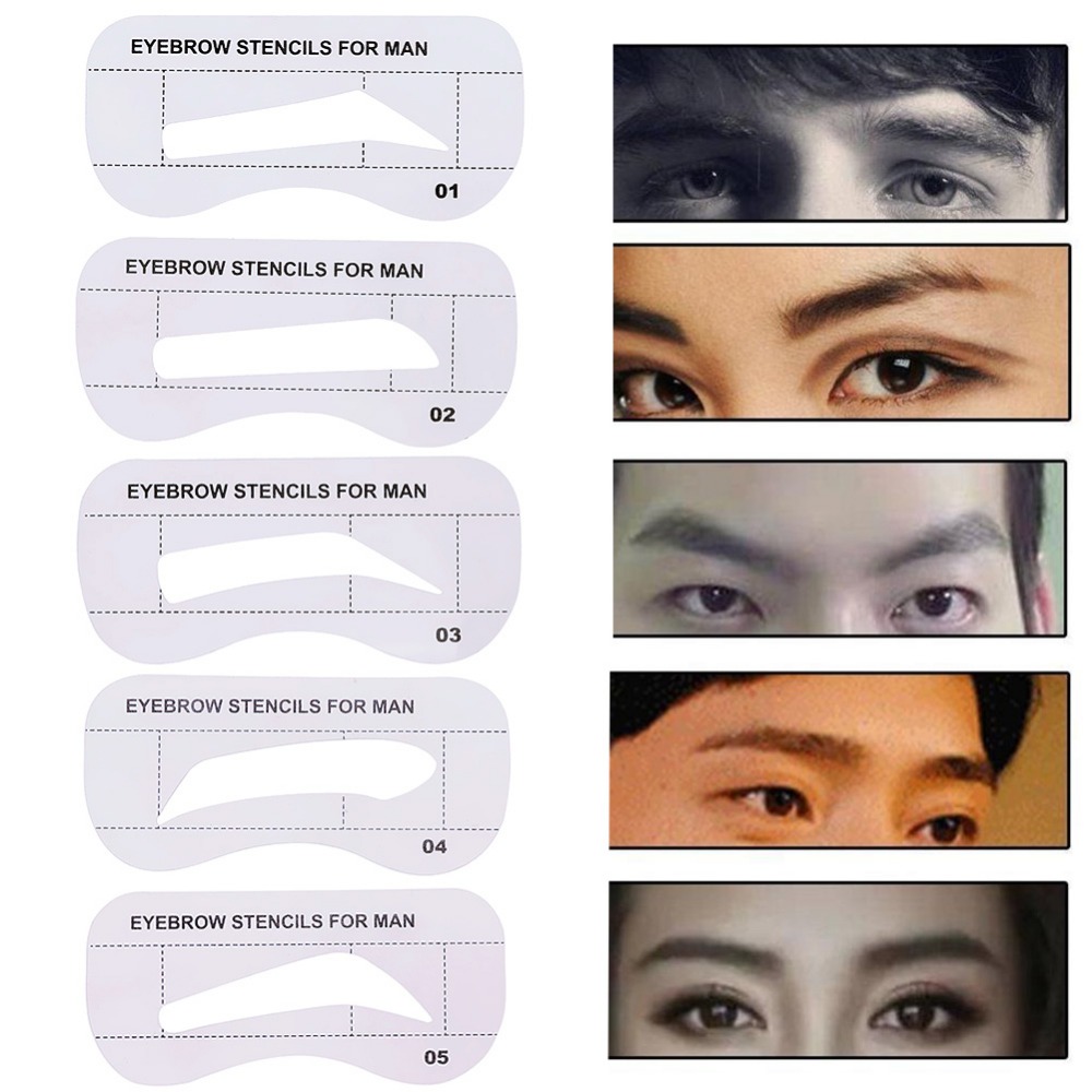 Classic 10Pcs/Set Men DIY Eyebrow Template Shaper Stencils Card Beauty Makeup Tool Eye Grooming Kit #267687