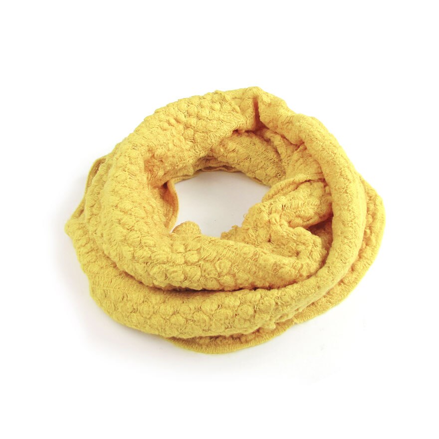 pattern Warm Knitted Scarves Autumn Simple Unisex Solid Color Collar Scarves Women Winter Knitted Scarf: Yellow