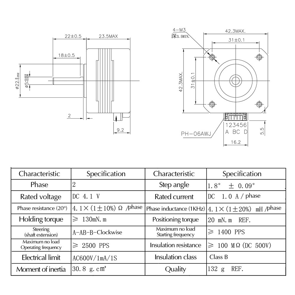 5 stücke Titan Extruder Nema 17 Stepper Motor- 17HS4023 4-Blei 22mm 42 Motor- 3D Drucker Für J-kopf Bowden Nema 17 Titan Extruder