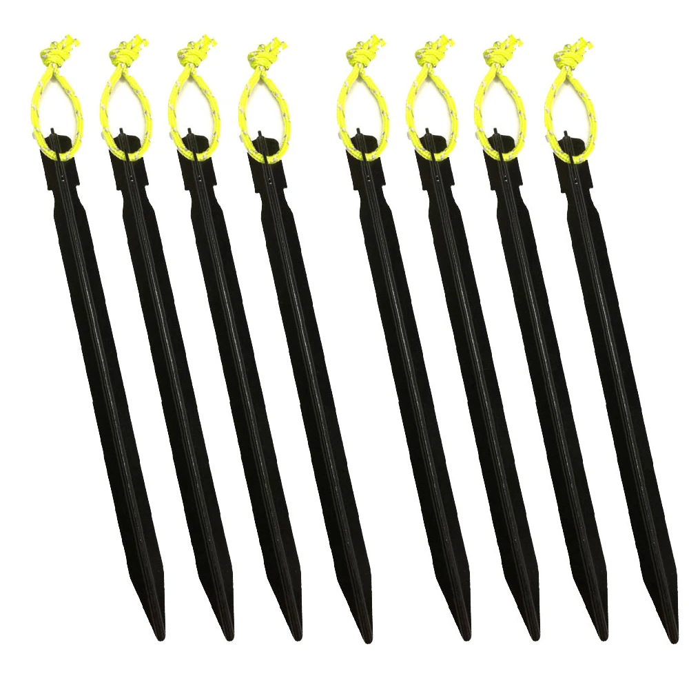 Tent Pegs 18cm Aluminum Tent Stake with Rope Outdoor Tent Nail Peg Tent Accessories Equipment: Light Grey