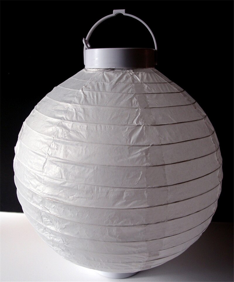 5pcs/lot 8inch=20cm Handmade Round Battery Operated White LED Paper Lantern Hanging Birthday Party Event Wedding Decorations