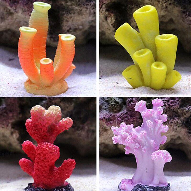 1PC Bunte Harz Aquarium Korallen Stein Landschaft Ornament Zubehör Künstliche Korallenriff Dekoration Fisch Tank