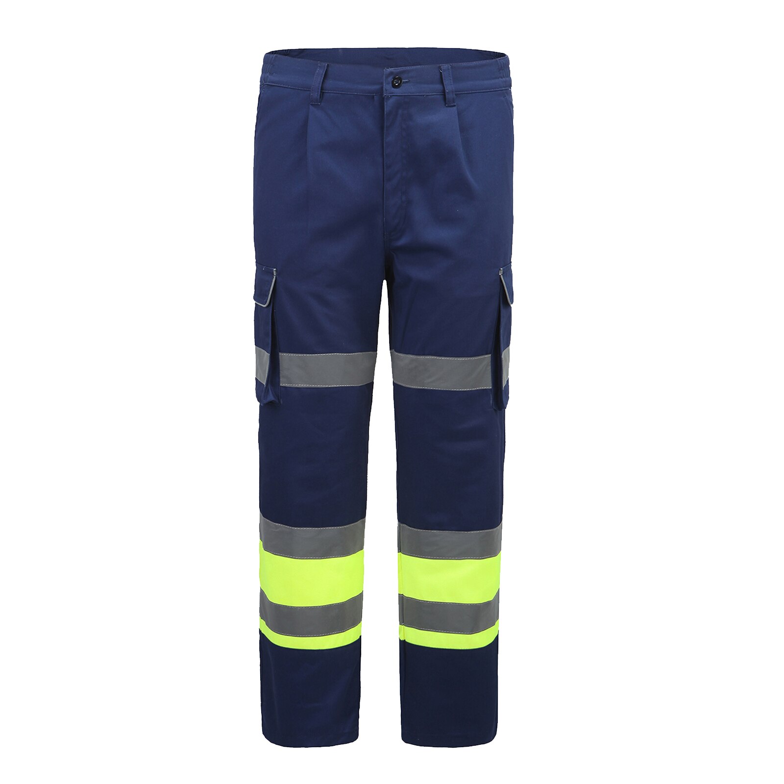 AYKRM Reflective Pants hivis Functional Pockets Wear-resistance Safety Trousers Winter Work Color 5XL: Yellow / 44