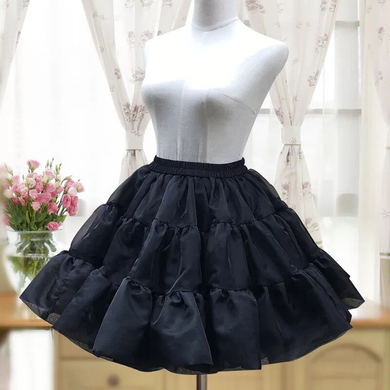 Katoen Organze Hoopless Hoepelrok Ruffle Onderrok Prinses Kostuum Meisjes Pluizige Rok Bouffant Lolita Petticoat Voor Vrouwen