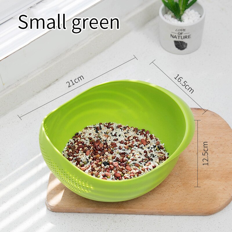 Peas Filter Food Grade Plastic Rijst Wassen Filter Afvoer Opslag Dik En Duurzaam Groen Roze Filter Cleaning Tool: Little green