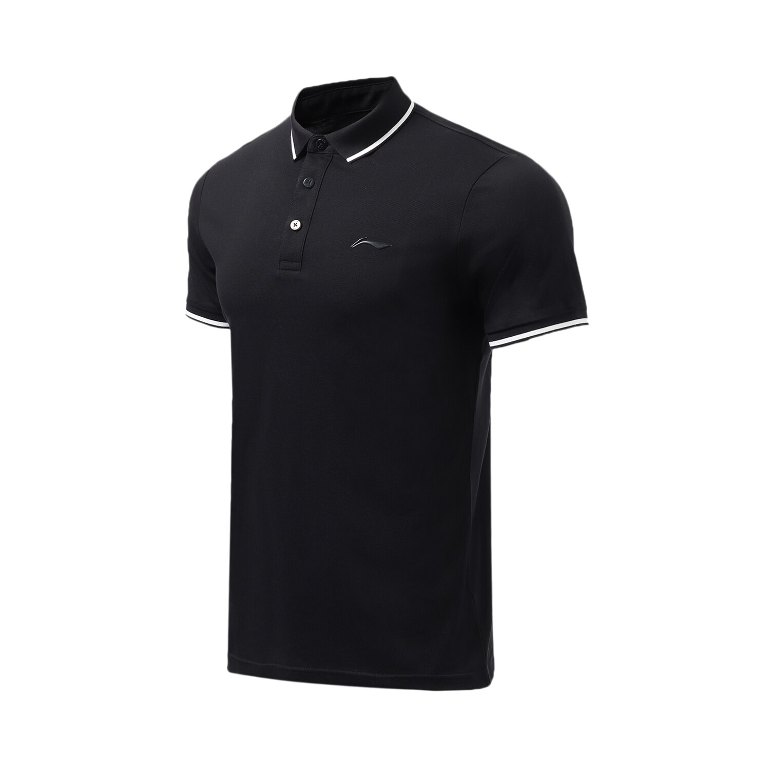 Li-ning – POLO d&#39;entraînement 100% coton pour hommes, T-shirt coupe régulière avec doublure à boutons, Fitness, loisirs, respirant, Sport, APLR061: APLR061-1 black / XXL