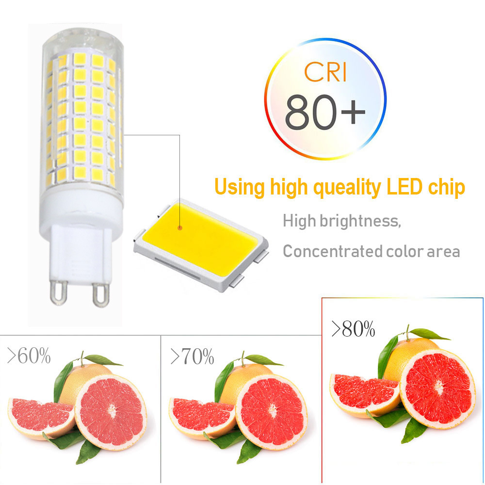 10 pezzi G9 LED 9W 15W 20W 25W 136 LED stoppino di mais in ceramica senza frequenza di sfarfallio 110-220v altezza di inserimento lampadina a led