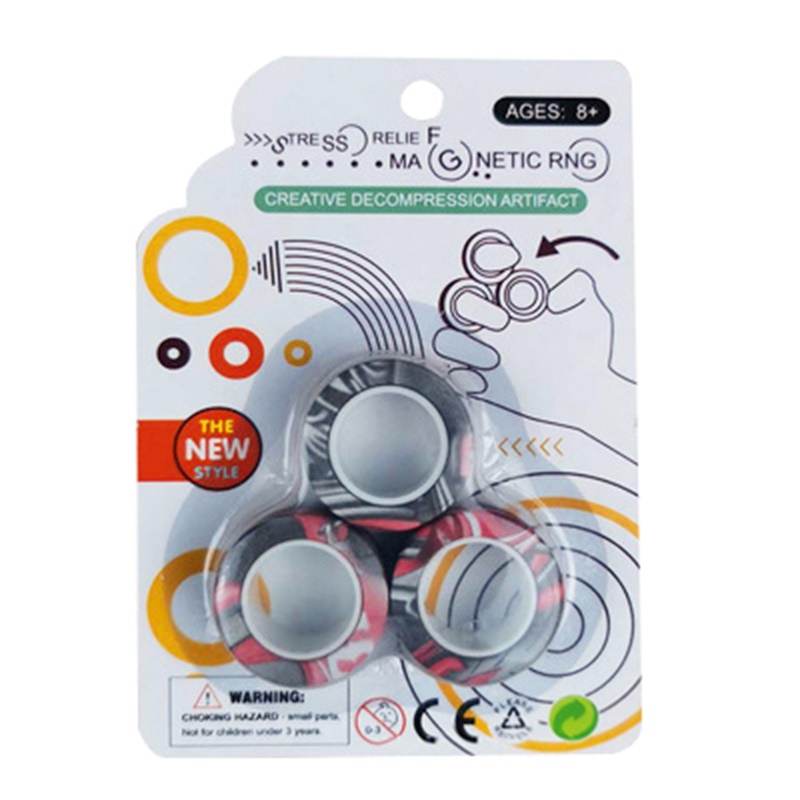 3 sztuk zabawki typu Fidget antystresowy śmieszne Fidget Spinner bransoletka magnetyczna pierścień rozpakować zabawki magiczny pierścień rekwizyty narzędzia stres stres zabawki: NO.1730