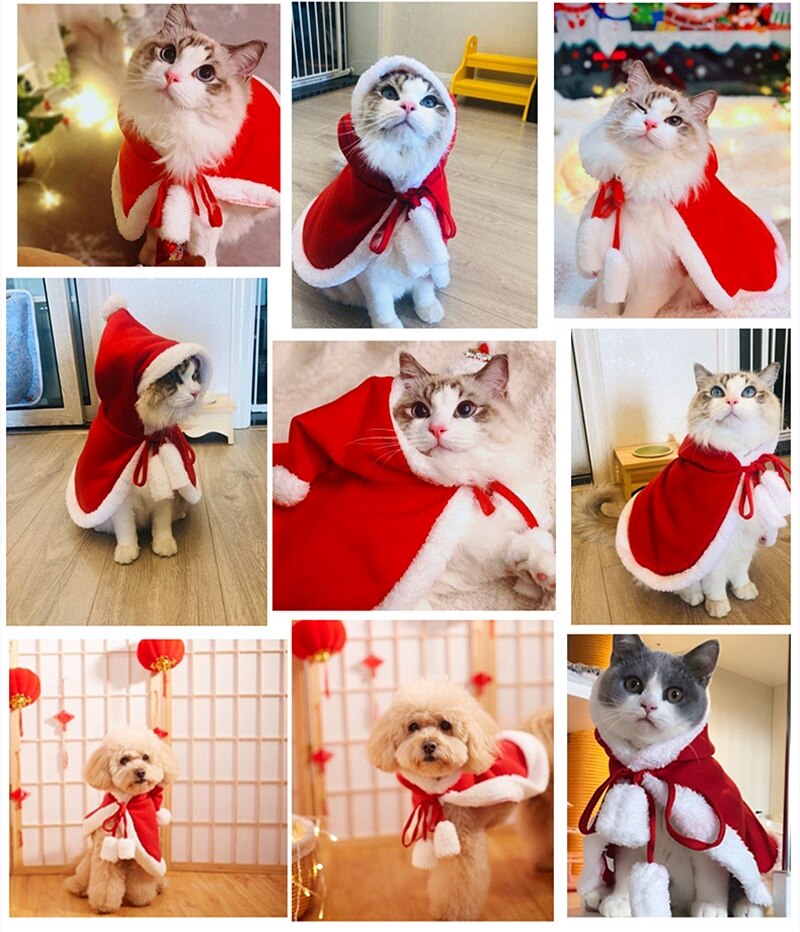 Hond Kat Kerst Kostuum Grappige Mantel Halloween Vermomming Kleding Voor Katten Jaar Pak Voor Kleine Honden Huisdier Foto Props accessor