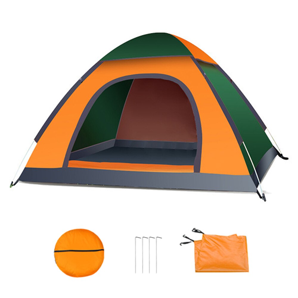 Outdoor Automatic Tent with Top Roof Shield Waterproof Camping Tent Folding Beach Tent for Camping Fishing Hiking: Orange
