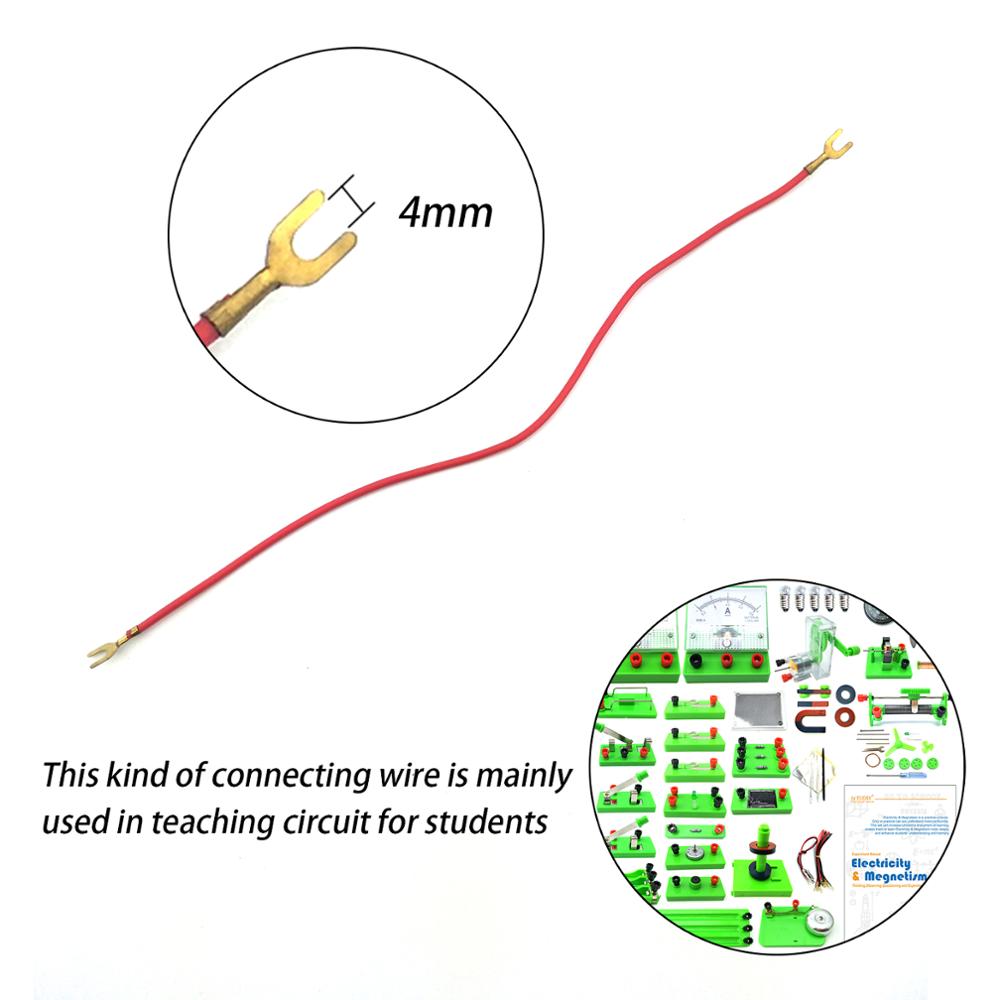 5 pares de equipos experimentales de física, cable terminal de circuito frío para experimento de circuito eléctrico, cable conector en forma de U