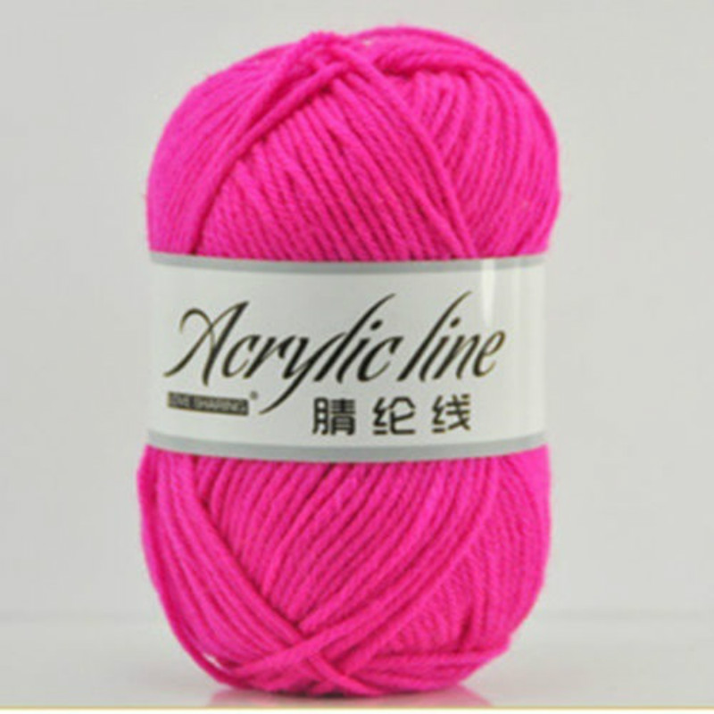 Tejer algodón de bambú Crochet suave hilo de lana de punto bebé 50g: rose