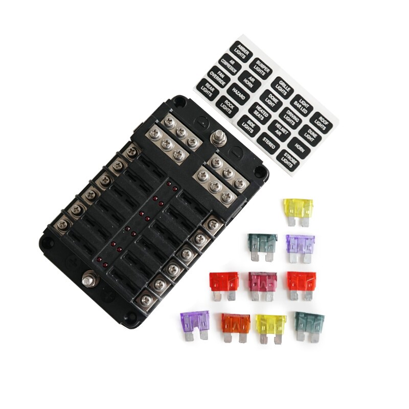 12V 32V Plastic Cover Ats Fuse Box Holder 6 Manieren 12 Manieren Voor Auto Boot Marine Trike rv Speedboot Accessoires: 12 ways-fuse