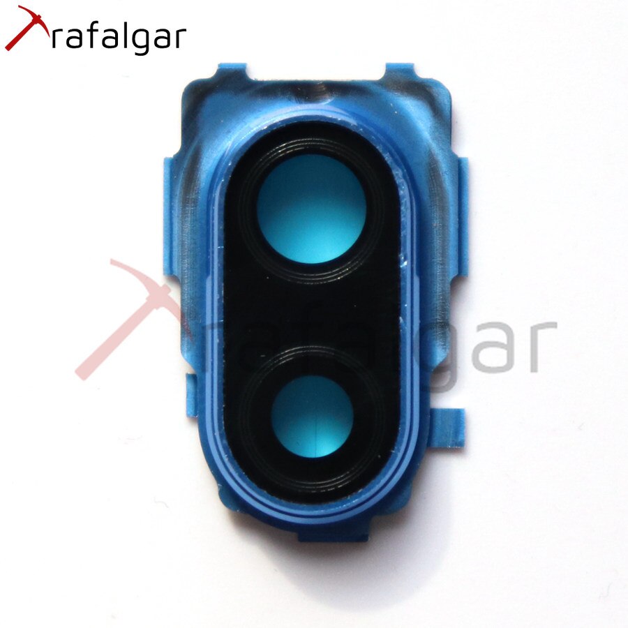 Camera Frame Voor Xiaomi Redmi Note 7 Pro Camera Glas Lens Voor Redmi Note 7 Terug Camera Frame + Achter glas Lens Note7 Vervanging: Blauw