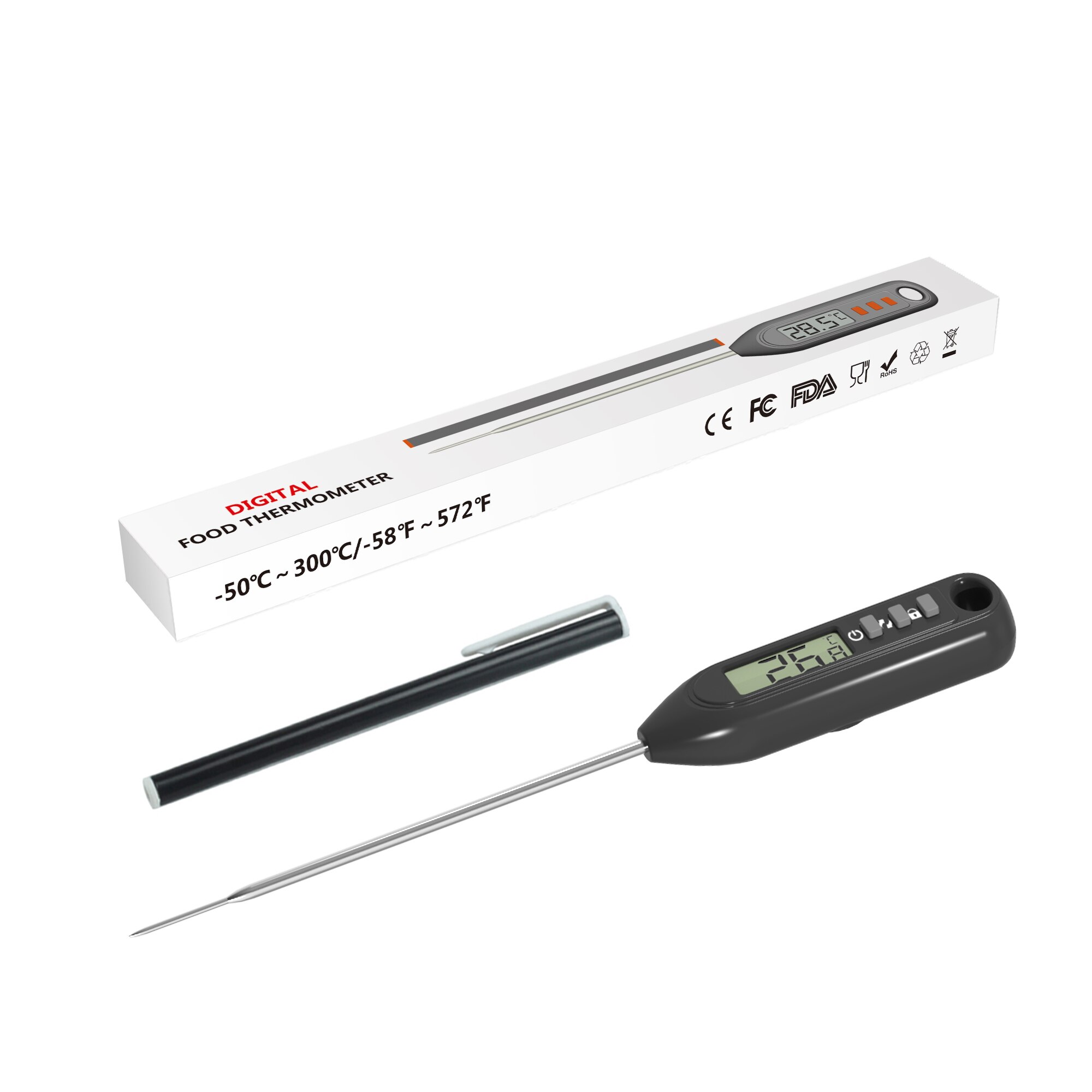 Digital Food Kitchen Thermometer Fast Read for Meat Oven Milk Water Cooking BBQ Grilling Temperature Test Detector