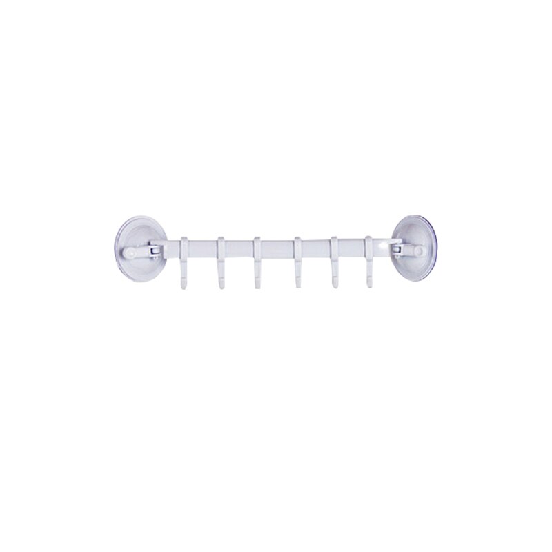 Wall-mounted Kitchen Hooks Suction Cup 6 Hooks Strong Adhesive Hook Bathroom Corner Nail-free Seamless Rack Hanger Hook Shelves