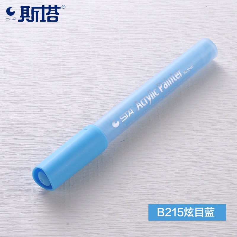 STA 1Pc 2mm Acrylic Paint Marker pen Detailed Marking Color Paint Pens for Ceramic Rock Glass Porcelain Mug Wood Fabric Canvas