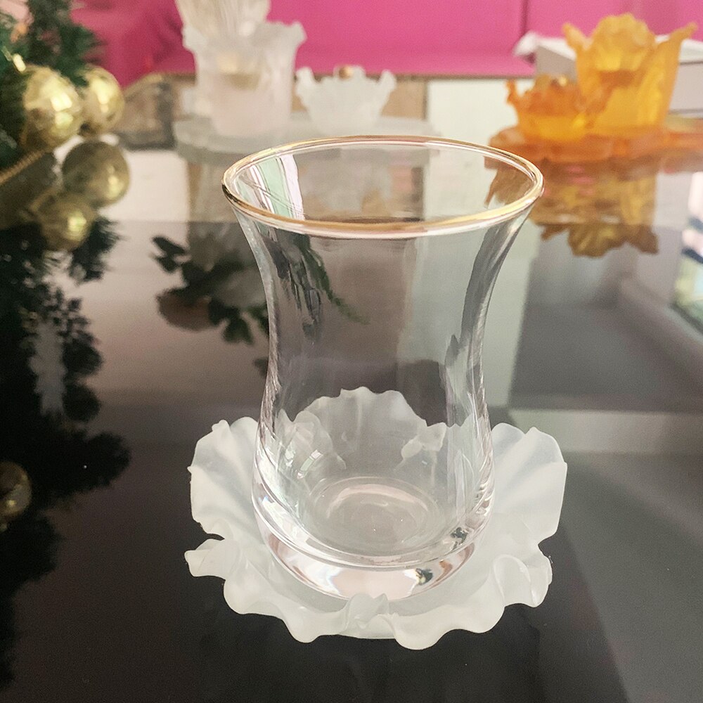 Arabische Koffie Mokken Thee Beker Set Luxe Glazen Kopjes Met Schotel Theekopjes Drinkware Voor Party Thuis Valentine Moslim Ramadan Decoratio