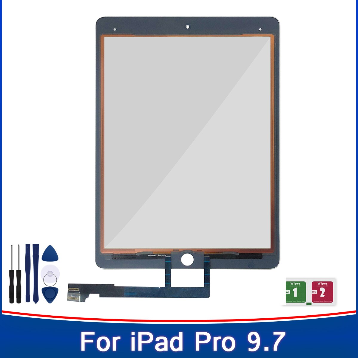 For iPad Pro 9.7 Touch Screen Panel A1673 A1674 A1675 For iPad Pro 9.7 Touchscreen Front Glass Replacement Parts +Tools