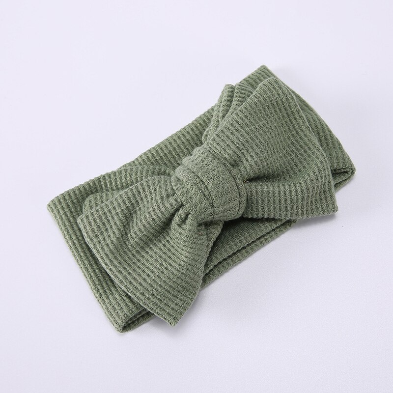 Ins Baby Hoofdband Big Bows Tulband Meisje Hoofdbanden Winter Haaraccessoires Kids Wafel Haarband Peuter Headwraps Dubbele Laag: 17