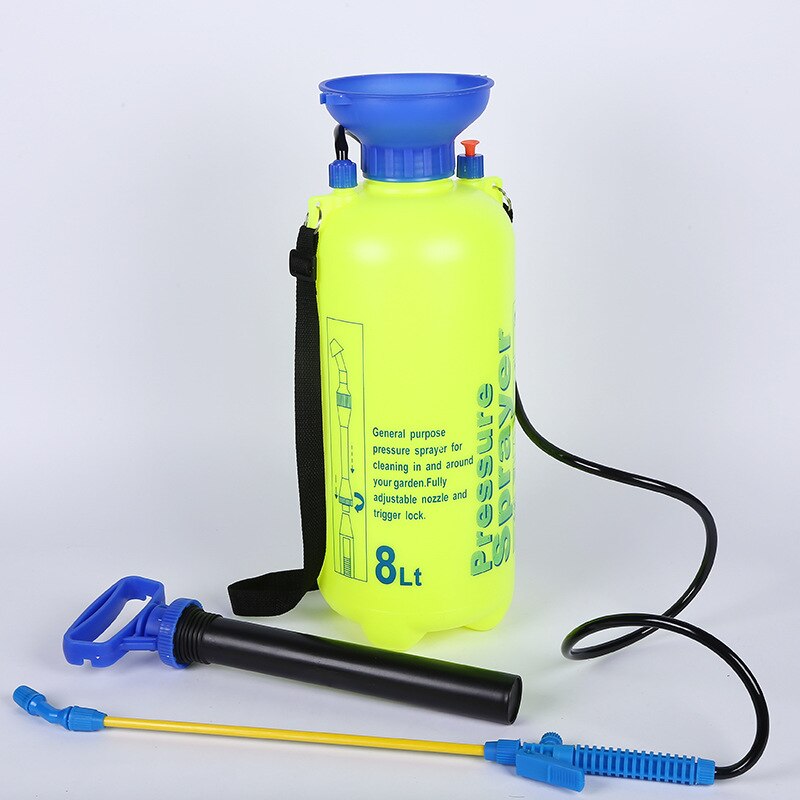 5-8L Portable Outdoor Garden Pressure Sprayer Tree Flower Manual Watering Can With Spraying Adjustable Nozzle
