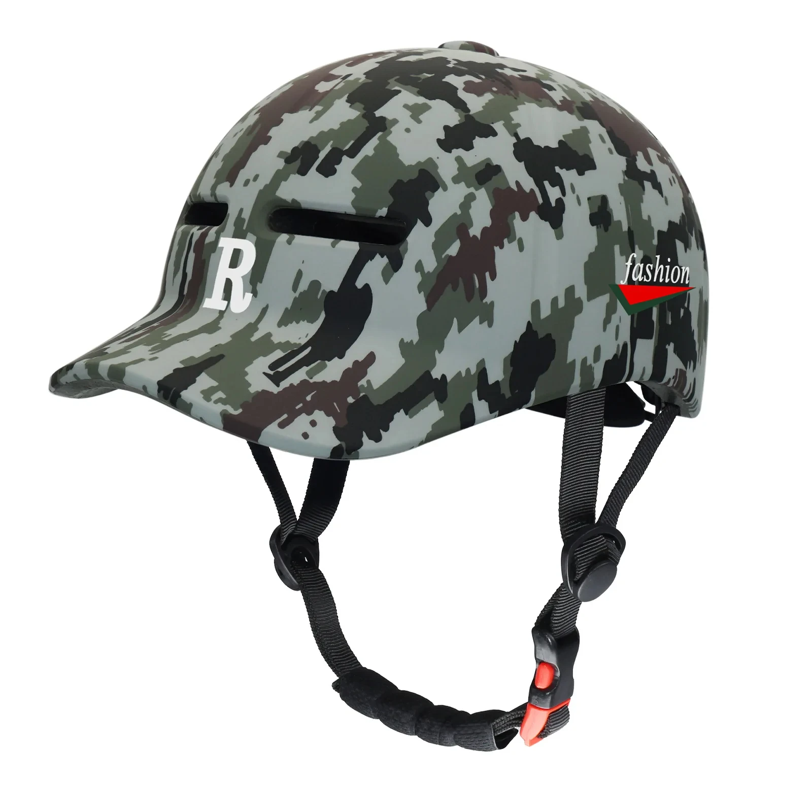 Fietspet, baseballpet, helm, motorcrosshelm, elektrische fietshelm, scooterhelm, fietsveiligheidshelm met verstelbare band voor volwassenen, mannen en vrouwen: Zwart