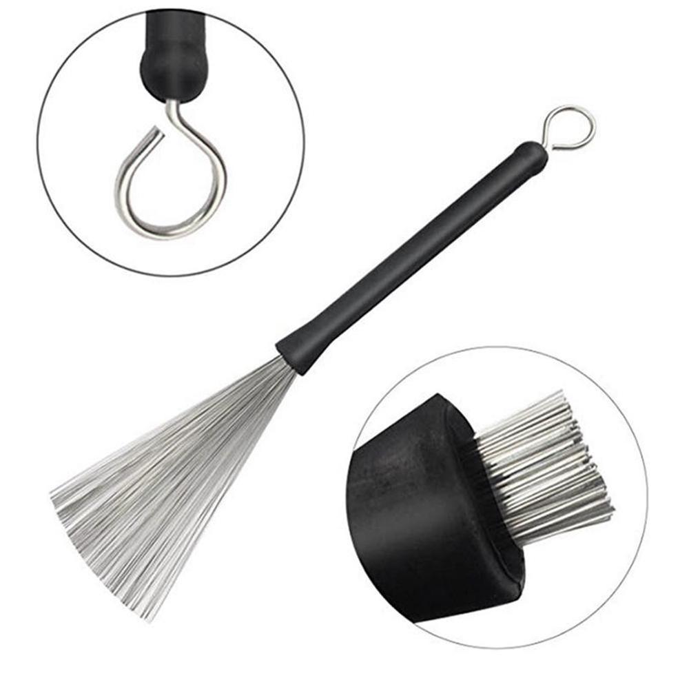 Metal Wire Drum Brushes Cleaning Tool Portable Jazz Musical Retractable Sticks Drum Stick Brush