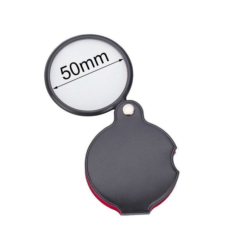 Mini lomme 8x 50mm 6x 60mm folde smykker forstørrelsesglas forstørrelsesglas øjenglas lup linse med beskyttende dæksel: 8x 50mm