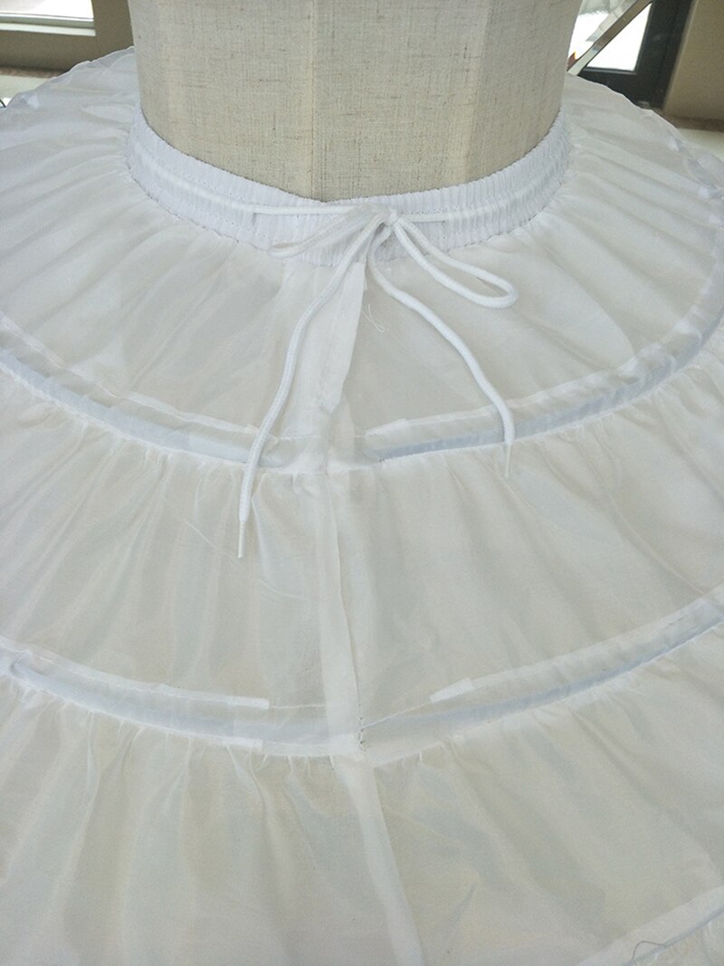 Enaguas blancas de 3 aros para Vestido corto, falda de Ballet, crinolina, cintura elástica ajustable, corte Jupon
