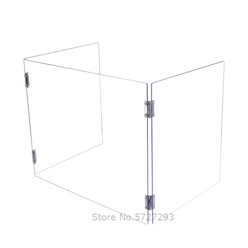 57*33*45cm Foldable Acrylic Sneeze Guard Shield Clear Counter Sprayed Board For Back To School Student Desk Protection Screen
