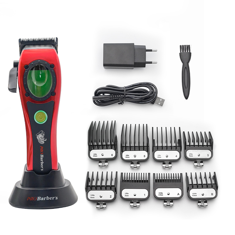 OEM 8000rpm Brush Magnetic Motor Barber Clipper Brush Hair Clipper Cordless Blade Clipper for men Hair cutting machine: Blue