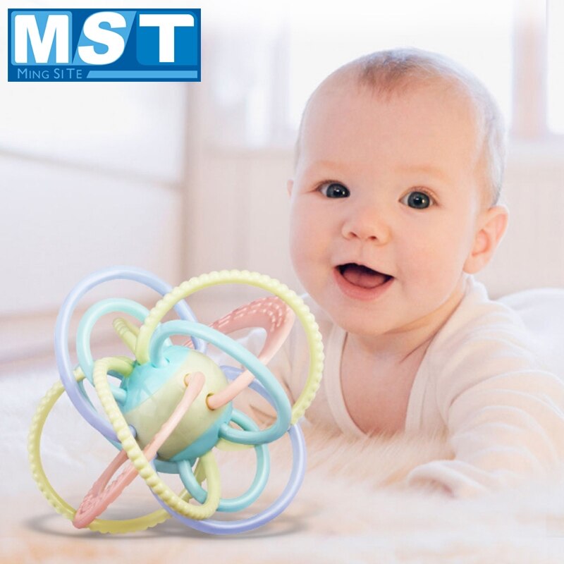 Eğitici bebek çıngıraklar geliştirme kavrama topu yumuşak silikon diş çıkartma oyuncakları müzik el çan bebekler 0-12 ay yenidoğan